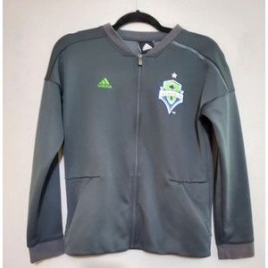 Adidas Jacket Youth M Seattle Sounders FC Full Zip Gray Dark